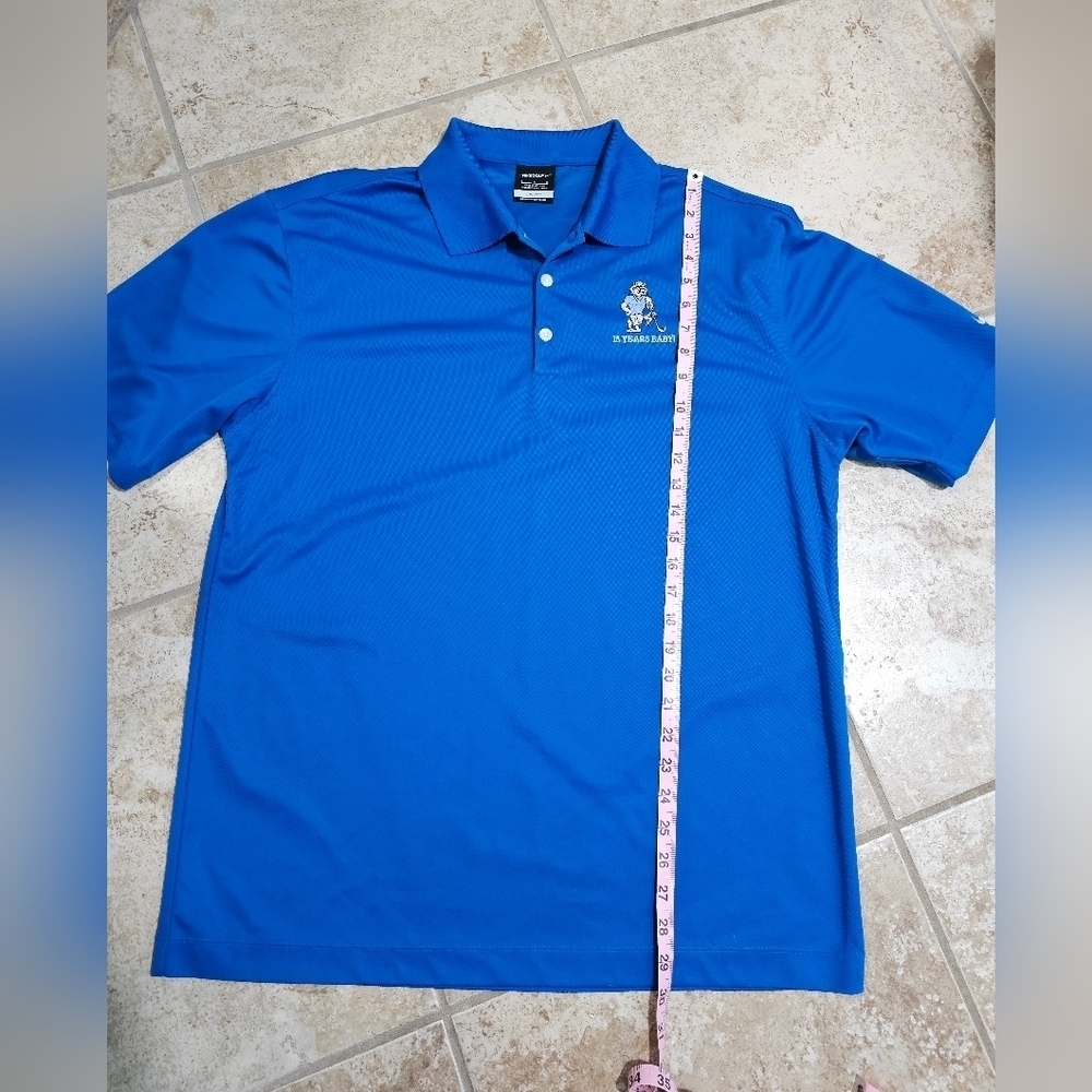 Nike Golf Men’s L Polo Shirt Blue Dri-FIT Embroidered Golf Preppy Retro 15 Years - Picture 7 of 7